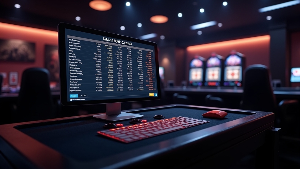 Mesa de cassino com controle de orçamento ao lado do slot